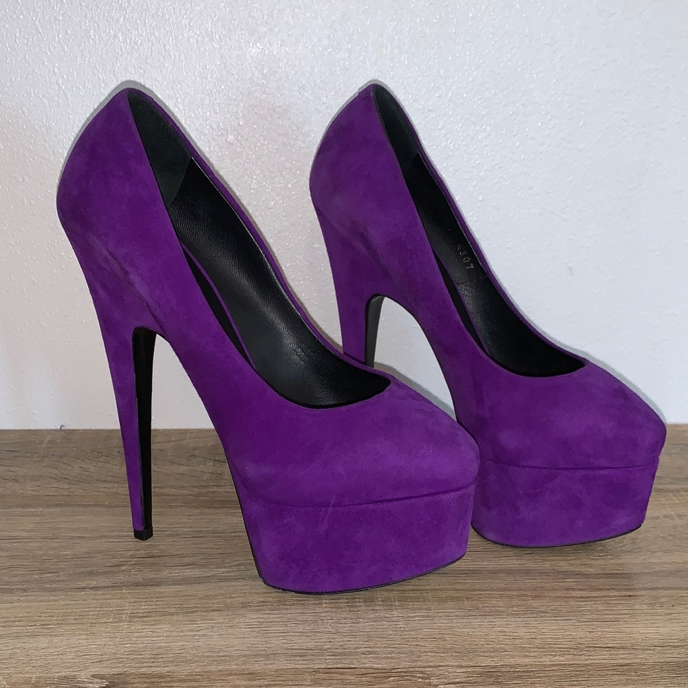 GIUSEPPE ZANOTTI DESIGN Elegant Purple Platform Heels SIZE 37/ 7